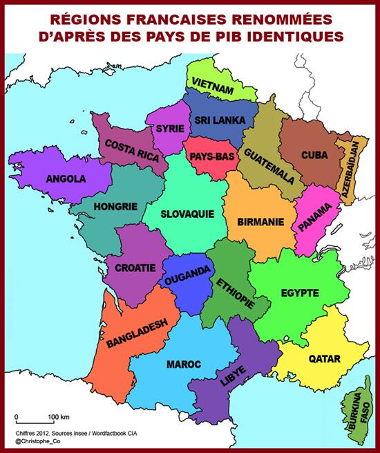 De quels pays les régions françaises sont-elles proches ?
