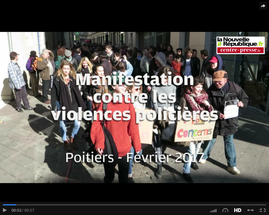 Vidéo de la mani­fes­ta­tion de Poitiers contre les violences poli­cières