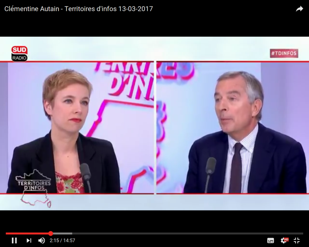 Clémen­tine Autain sur Sud Radio et Public Sénat