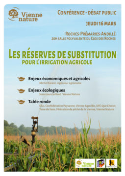 Les réserves de substitution pour l’irrigation agricole Pour quelle agriculture ? Avec quelle eau ? @ salle polyvalente du Clos des Roches | Roches-Prémarie-Andillé | Nouvelle-Aquitaine | France
