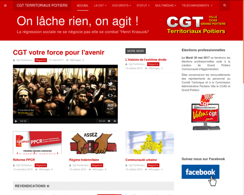 Nouveau site inter­net de la CGT Terri­to­riaux de Poitiers