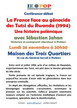 La France face au génocide des Tutsis du Rwanda : une histoire polémique @ M3Q - Maison des Trois Quartiers | Poitiers | Nouvelle-Aquitaine | France