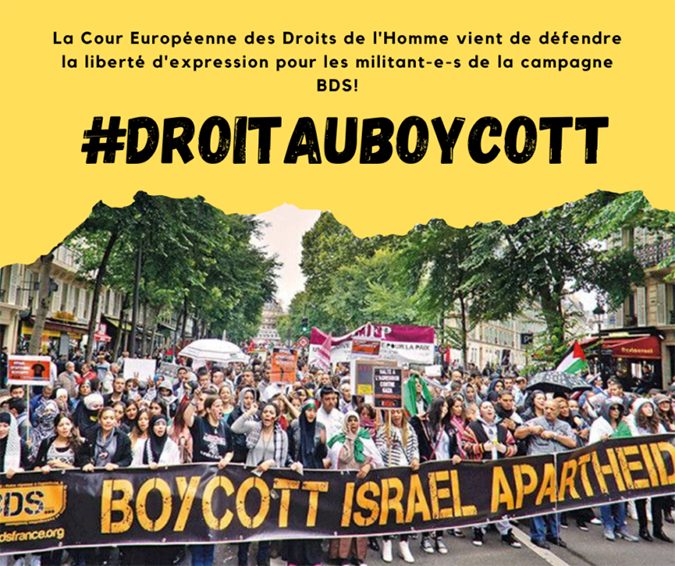 Victoire de la campagne BDS sur le boycott des produits israë­liens : la France condam­née par la CEDH